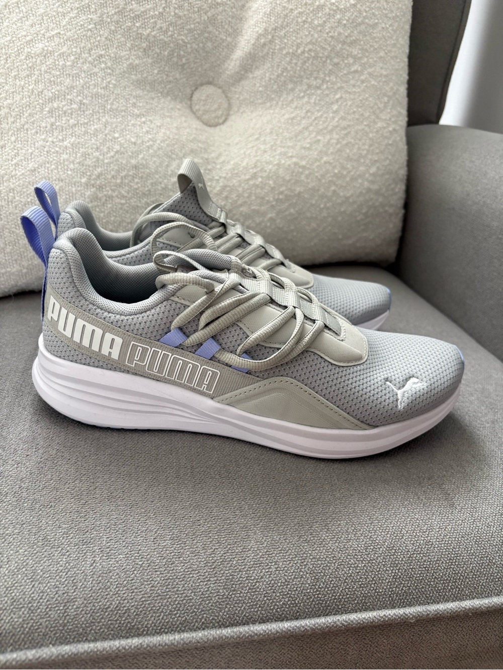 Puma Gray and Lavender Women's Athletic Sneakers